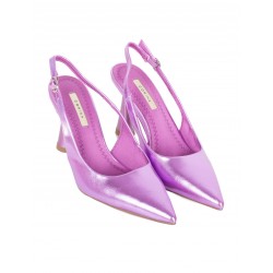 Zapatos Destalonados Metalizados Lila