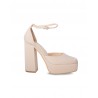 Zapatos Tacon Plataforma Beige