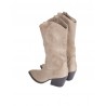 Botas Camperas Tacon Beige